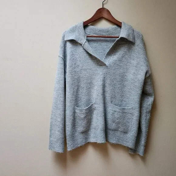 Soft grey sweater / L - Picture 2 of 4